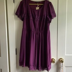MODCLOTH Lacy Plum Dress. NEW with Tags